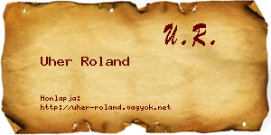 Uher Roland névjegykártya